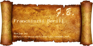 Francsiszti Berill névjegykártya